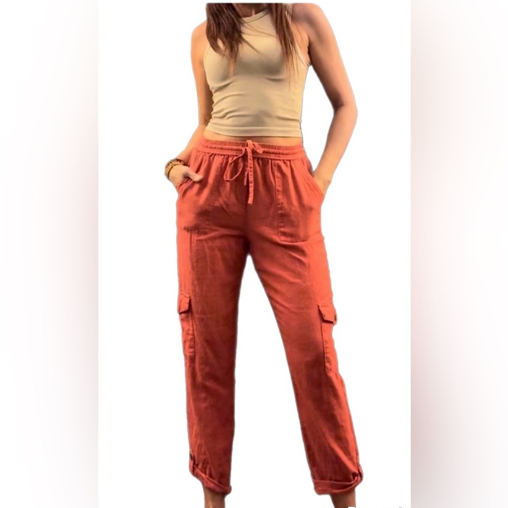 Rewash orange/coral women’s Cargo Pants Relaxed Fit